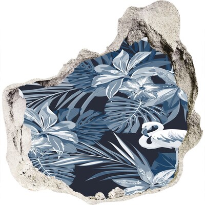 Autocolant autoadeziv gaură Paradis tropical cu flamingi