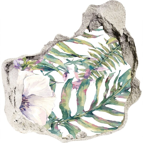 Autocolant un zid spart cu priveliște Grădină tropicală în spatele zidului