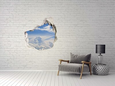 Autocolant de perete gaură 3D Cerul este plin de nori