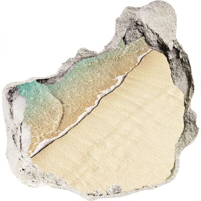 Fototapet un zid spart cu priveliște Plaja Caraibeană printr-o gaură în perete