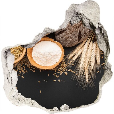 Autocolant un zid spart cu priveliște O bucătărie plină de ingrediente