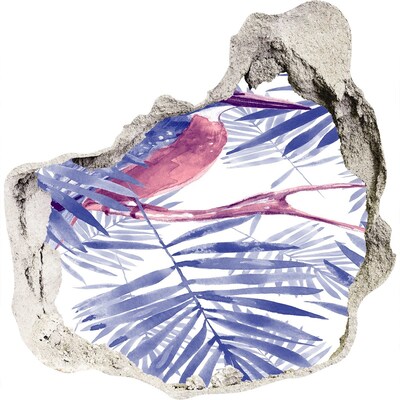 Autocolant de perete gaură 3D Paradis tropical în spatele zidului