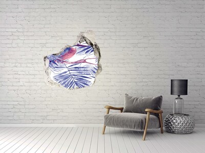 Autocolant de perete gaură 3D Paradis tropical în spatele zidului