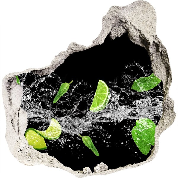 Autocolant 3D gaura cu priveliște Cocktail răcoritor de lime