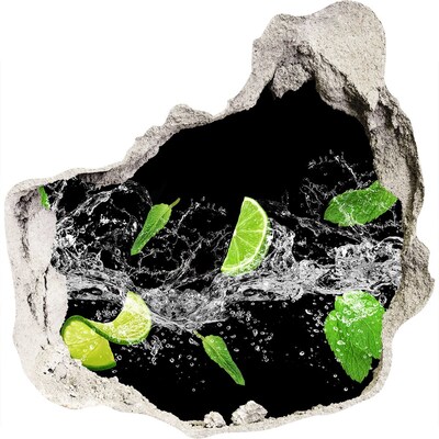 Autocolant 3D gaura cu priveliște Cocktail răcoritor de lime