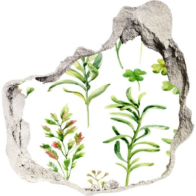 Fototapet 3D gaură în perete O oază verde în beton