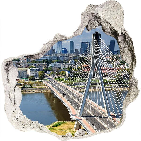 Fototapet 3D gaură în perete Podul din Varșovia
