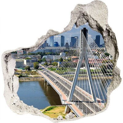 Fototapet 3D gaură în perete Podul din Varșovia