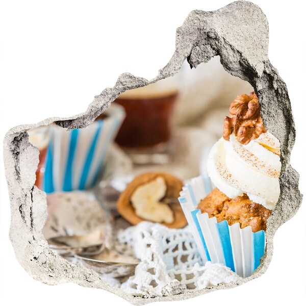 Autocolant gaură 3D Paradis dulce cu brioșe