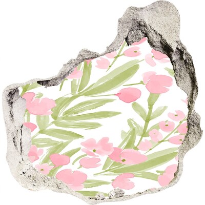 Autocolant gaură 3D Gaură în perete Motiv floral