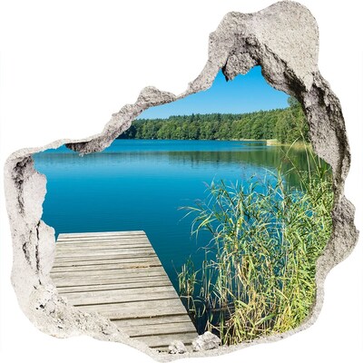 Fototapet 3D gaură în perete Pier pe lac