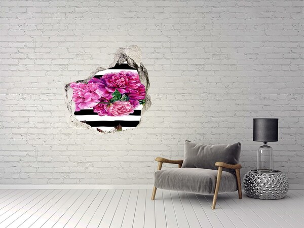 Autocolant de perete gaură 3D Mural floral cu gaură în perete