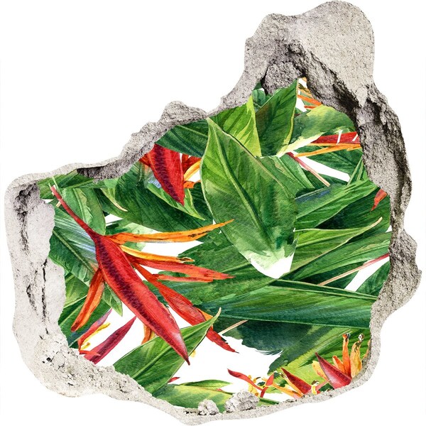 Autocolant de perete gaură 3D Paradis tropical în spatele zidului