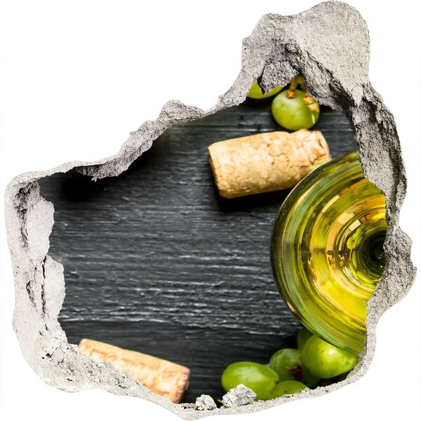 Autocolant 3D gaura cu priveliște Vin și struguri