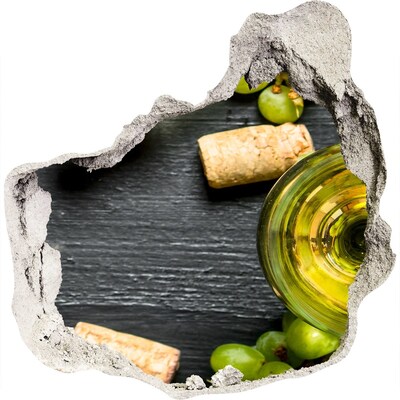 Autocolant 3D gaura cu priveliște Vin și struguri