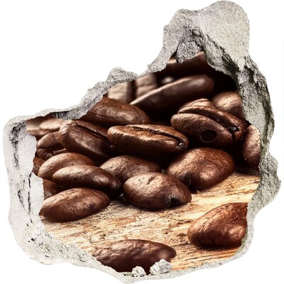 Autocolant gaură 3D Cafea în inima zidului