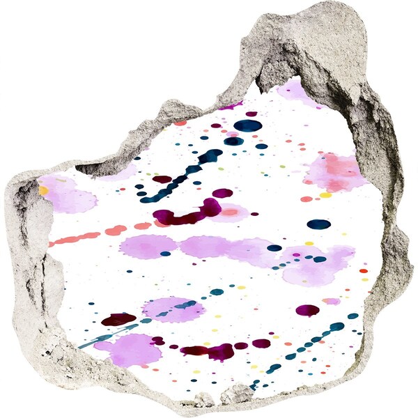 Fototapet 3D gaură în perete O explozie colorată de creativitate