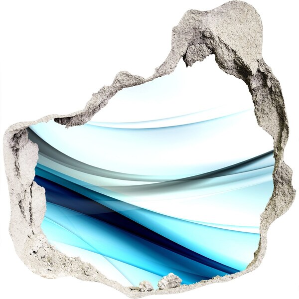 Autocolant de perete gaură 3D Un val în albastru