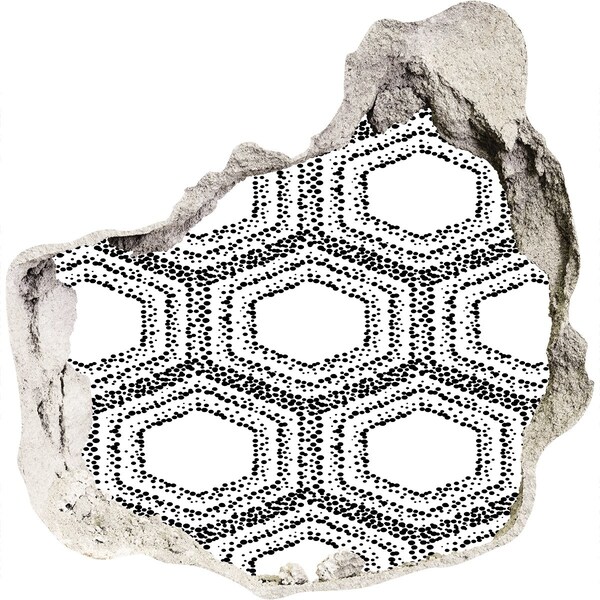 Autocolant gaură 3D Model geometric pe perete
