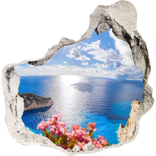 Autocolant un zid spart cu priveliște Vedere de pe faleza deasupra mării