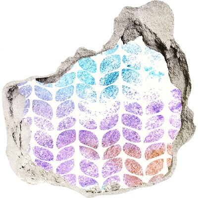 Fototapet un zid spart cu priveliște Gaură în modele florale de perete