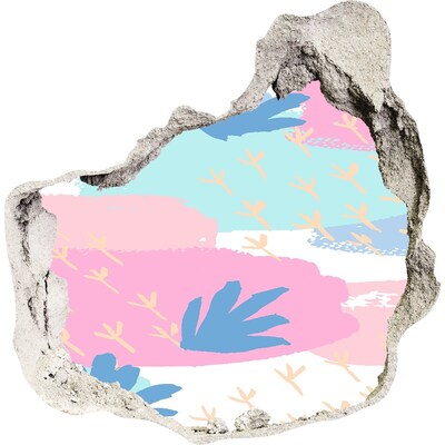 Autocolant de perete gaură 3D Paradis tropical în spatele zidului