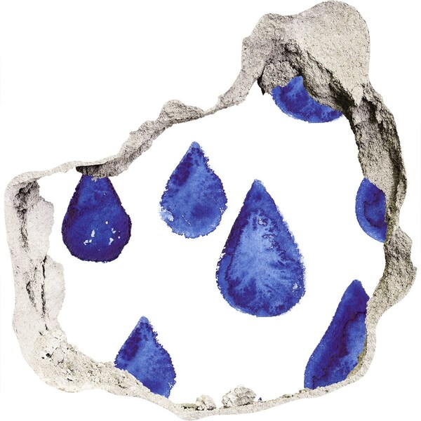 Autocolant de perete gaură 3D Picături de apă pe perete