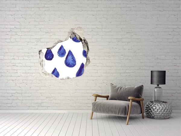 Autocolant de perete gaură 3D Picături de apă pe perete