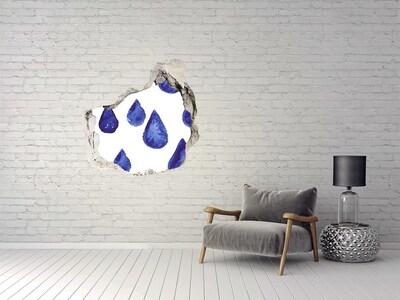 Autocolant de perete gaură 3D Picături de apă pe perete