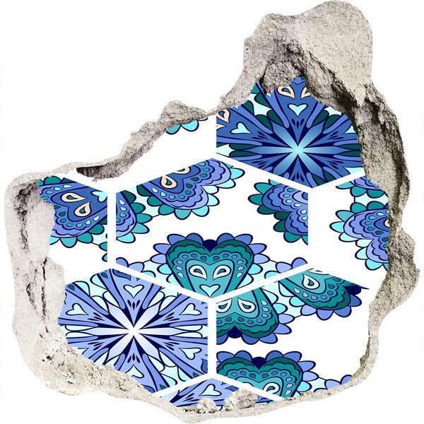 Fototapet un zid spart cu priveliște Model colorat pe perete