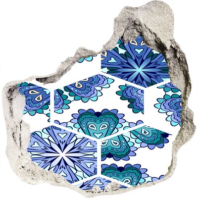 Fototapet un zid spart cu priveliște Model colorat pe perete