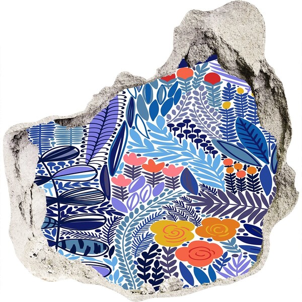 Autocolant gaură 3D Grădină tropicală cu gaură în perete