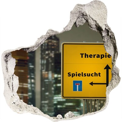 Autocolant gaură 3D Oraș noaptea cu semnalizare terapeutică