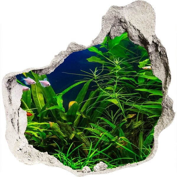 Fototapet un zid spart cu priveliște Lumea subacvatică din acvariu