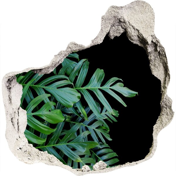 Autocolant 3D gaura cu priveliște Jungla verde din spatele zidului