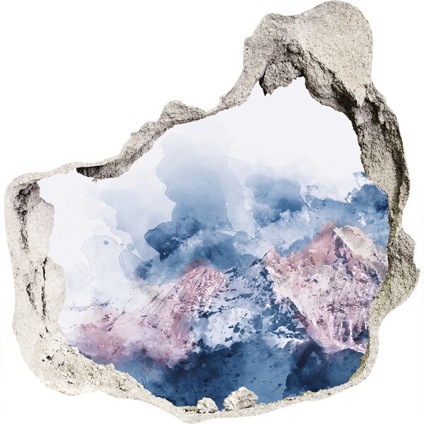 Autocolant un zid spart cu priveliște Peisaj montan într-o gaură în perete