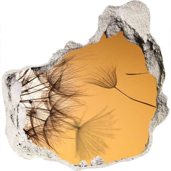 Autocolant 3D gaura cu priveliște O gaură în perete cu motive vegetale delicate