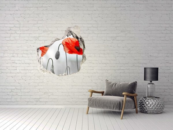 Fototapet 3D gaură în perete Flori într-o gaură în perete