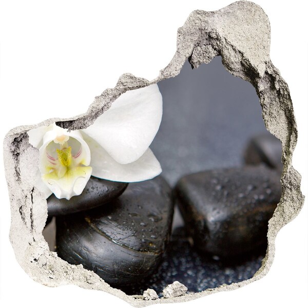 Autocolant gaură 3D Flori și pietre în spa