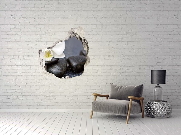 Autocolant gaură 3D Flori și pietre în spa