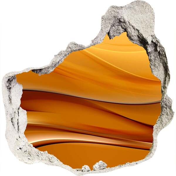 Fototapet 3D gaură în perete Val auriu în perete