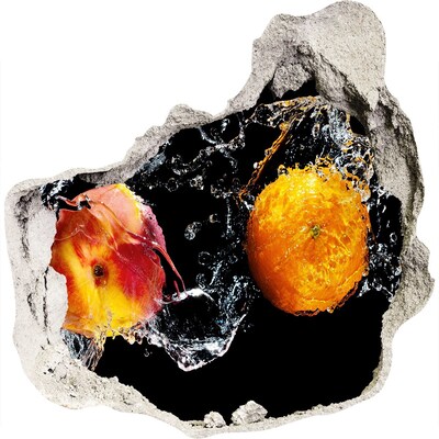 Autocolant gaură 3D Explozie fructată în apă