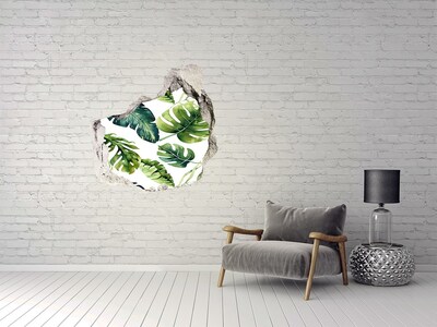 Fototapet un zid spart cu priveliște Jungla tropicală din spatele zidului