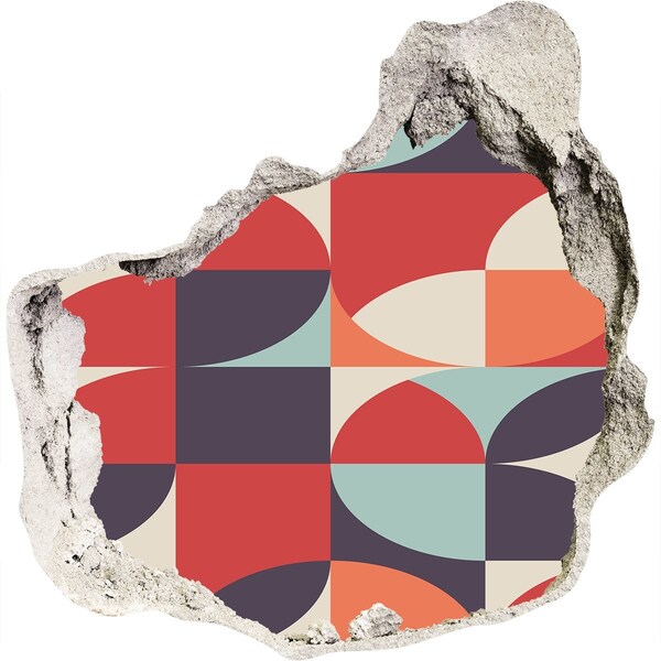 Autocolant un zid spart cu priveliște Geometrie în ruine