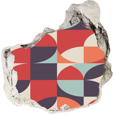 Autocolant un zid spart cu priveliște Geometrie în ruine