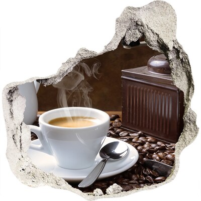 Autocolant de perete gaură 3D Cafea într-o cafenea