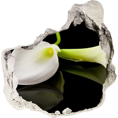 Autocolant 3D gaura cu priveliște Floare în beton