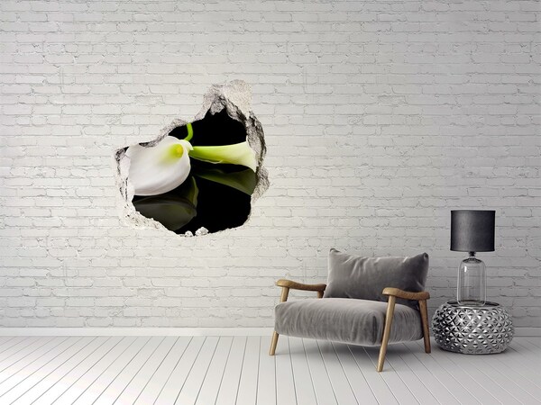 Autocolant 3D gaura cu priveliște Floare în beton