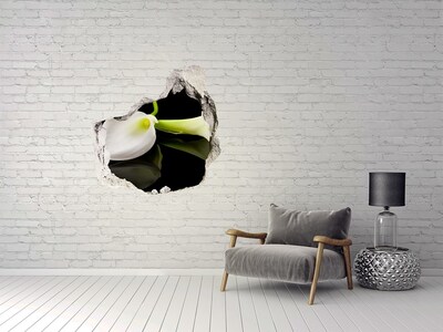 Autocolant 3D gaura cu priveliște Floare în beton