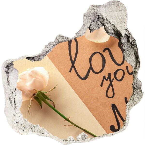 Autocolant de perete gaură 3D O floare în inima zidului